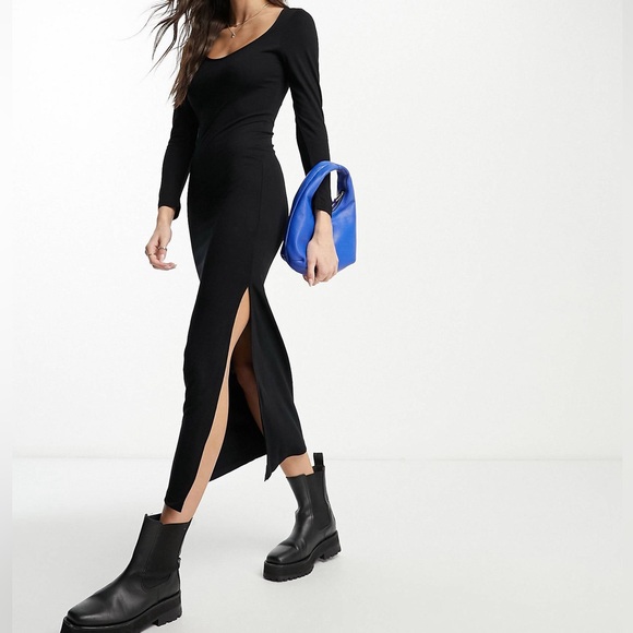 black jersey slip dress Petal and Pup Women's Brennan Maxi Slip Dress